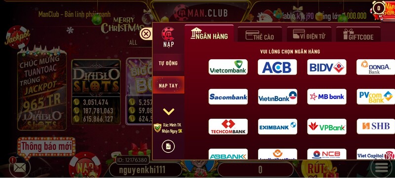 Nạp tiền Man Club
