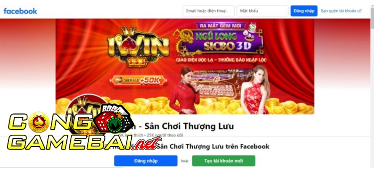 Tại fanpage chính thức của iwin