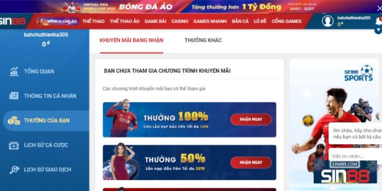 Sin88 Giftcode: Đăng ký ngay nhận Giftcode cực lớn cực hấp dẫn