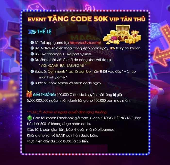 X8 Club Giftcode:  Nhận code chào mừng tân thủ ngay với 50k