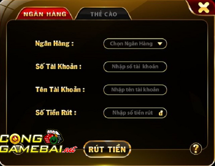 Rút tiền về tài khoản ngân hàng